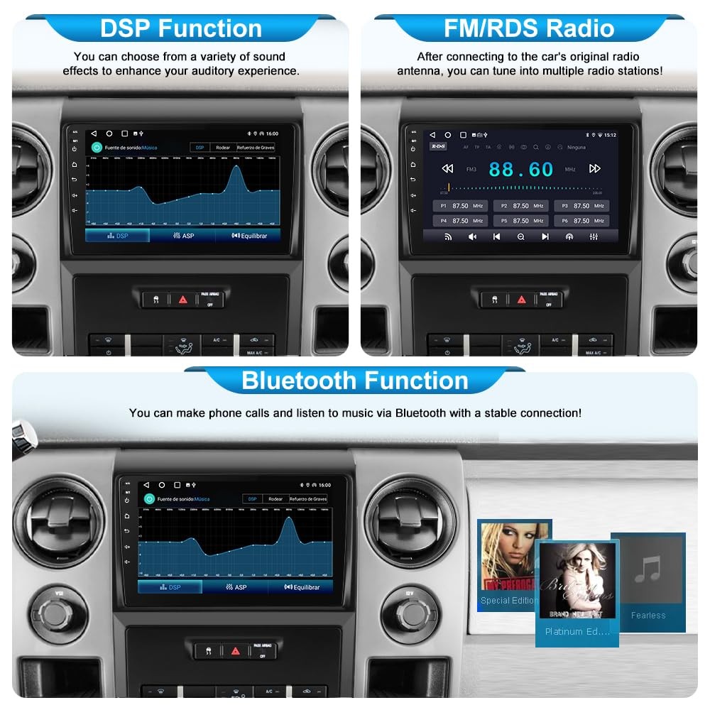 4+64G For 2009 2010 11 12 2013 Ford F150 Car Radio Auto GPS Carplay FM 1280*800