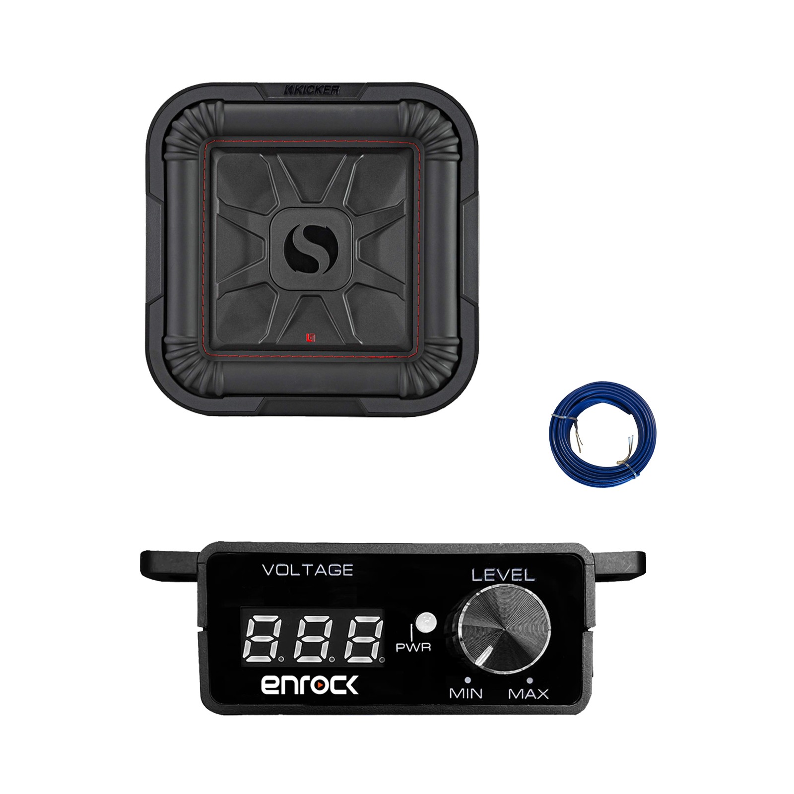 Kicker 10″ 1000 Watt Car Audio Subwoofer, Bass Knob with Wire