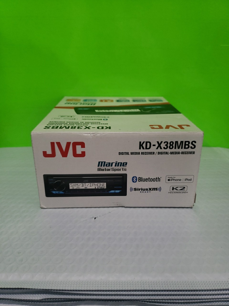 JVC KD-X38MBS Single DIN Marine MotorSport Bluetooth USB AUX LED Good Condition
