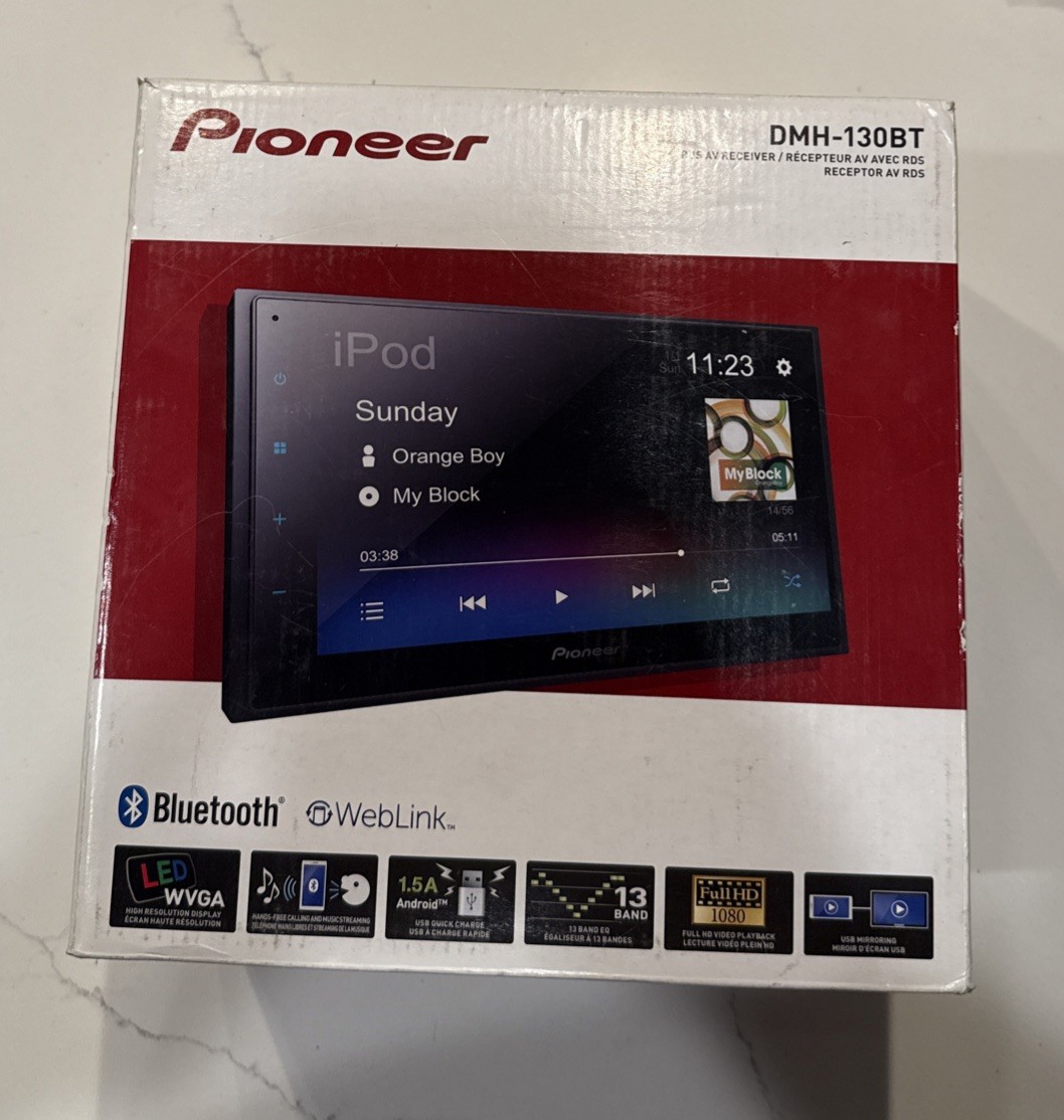 NEW Pioneer DMH-130BT 6.8″ Bluetooth Touchscreen Digital Multimedia Receiver
