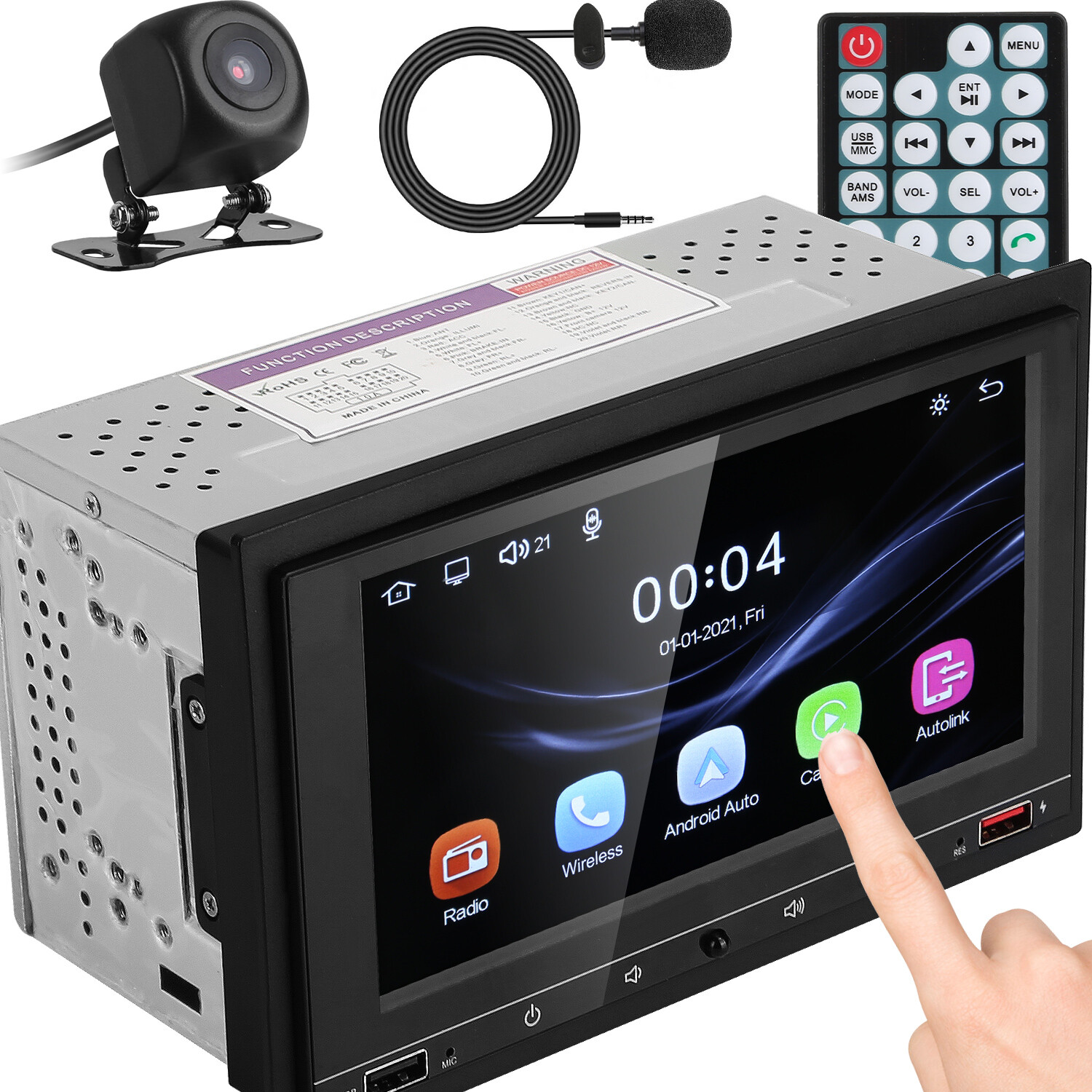 7inch Double 2 Din Touch Screen Car MP5 Player Stereo Audio FM Radio with Camera