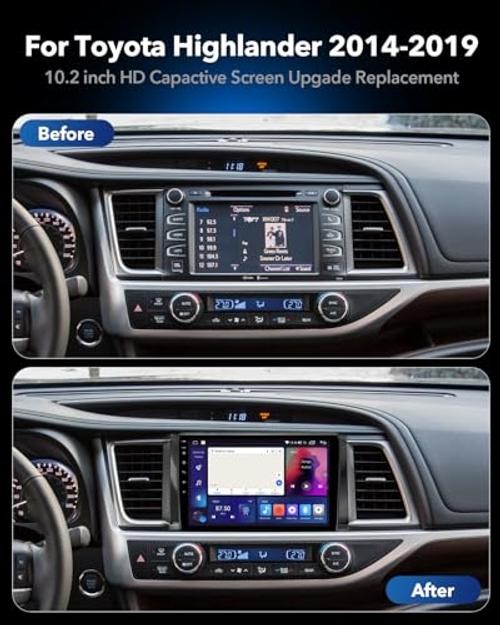 Car Radio Stereo for 2014-2019 Toyota Highlander Radio Upgrade, 8 Core 4+64GB