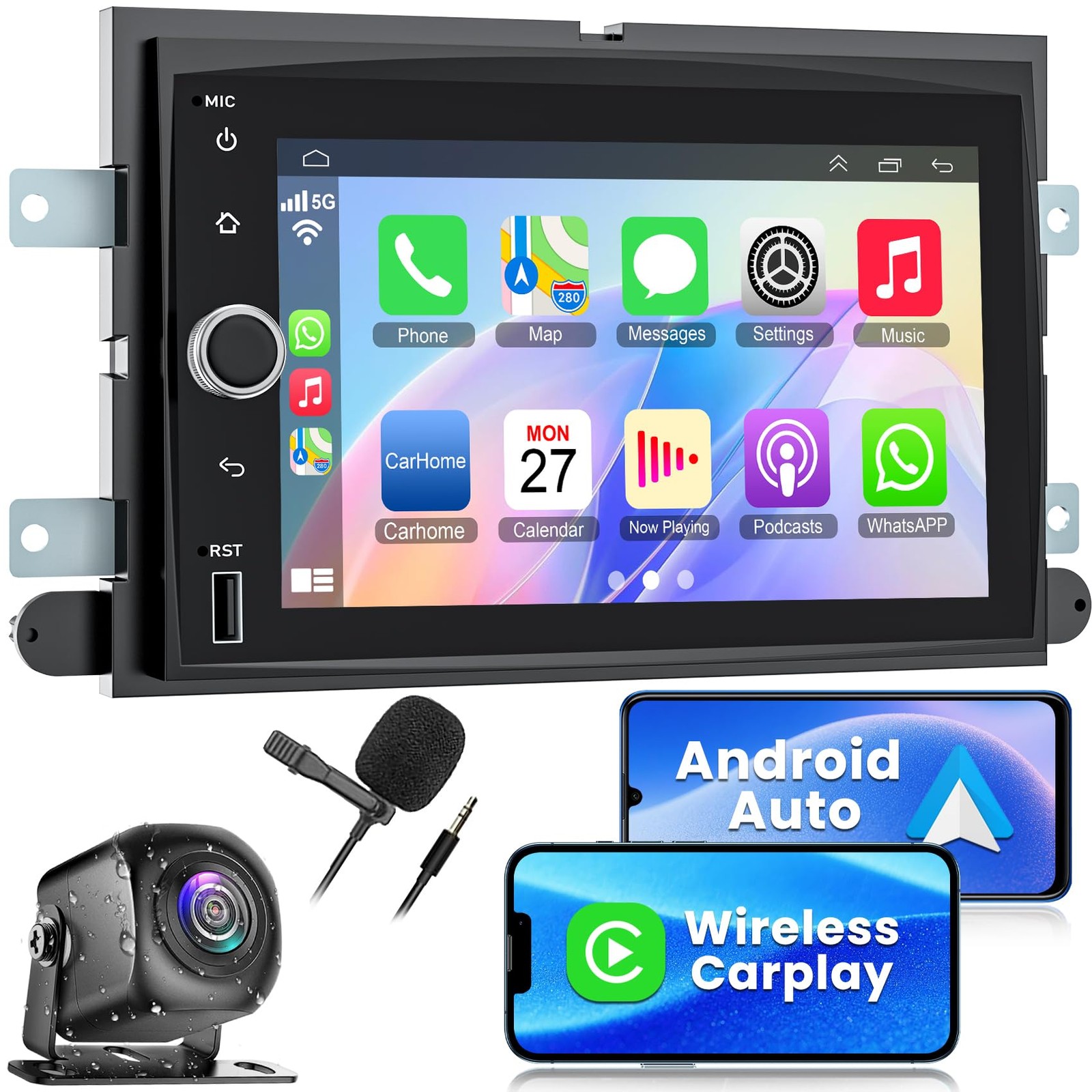 8-core+64G Car Radio for Ford F150/F250/F350 2004-2014, 7 Inch QLED Touchscre…