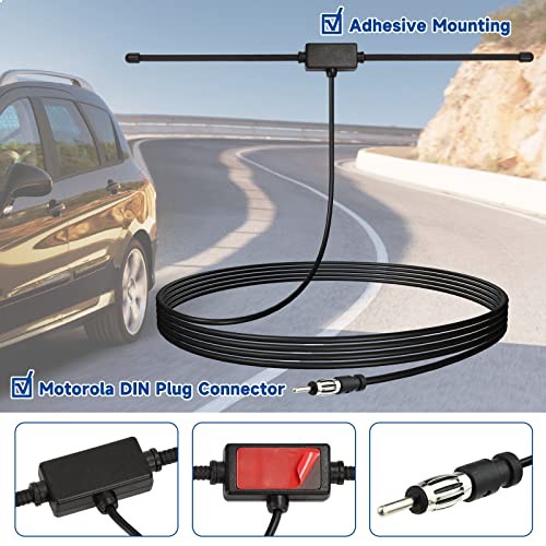 Car FM AM Radio Dipole Antenna Adhesive Mount for Vehicle Truck SUV Car