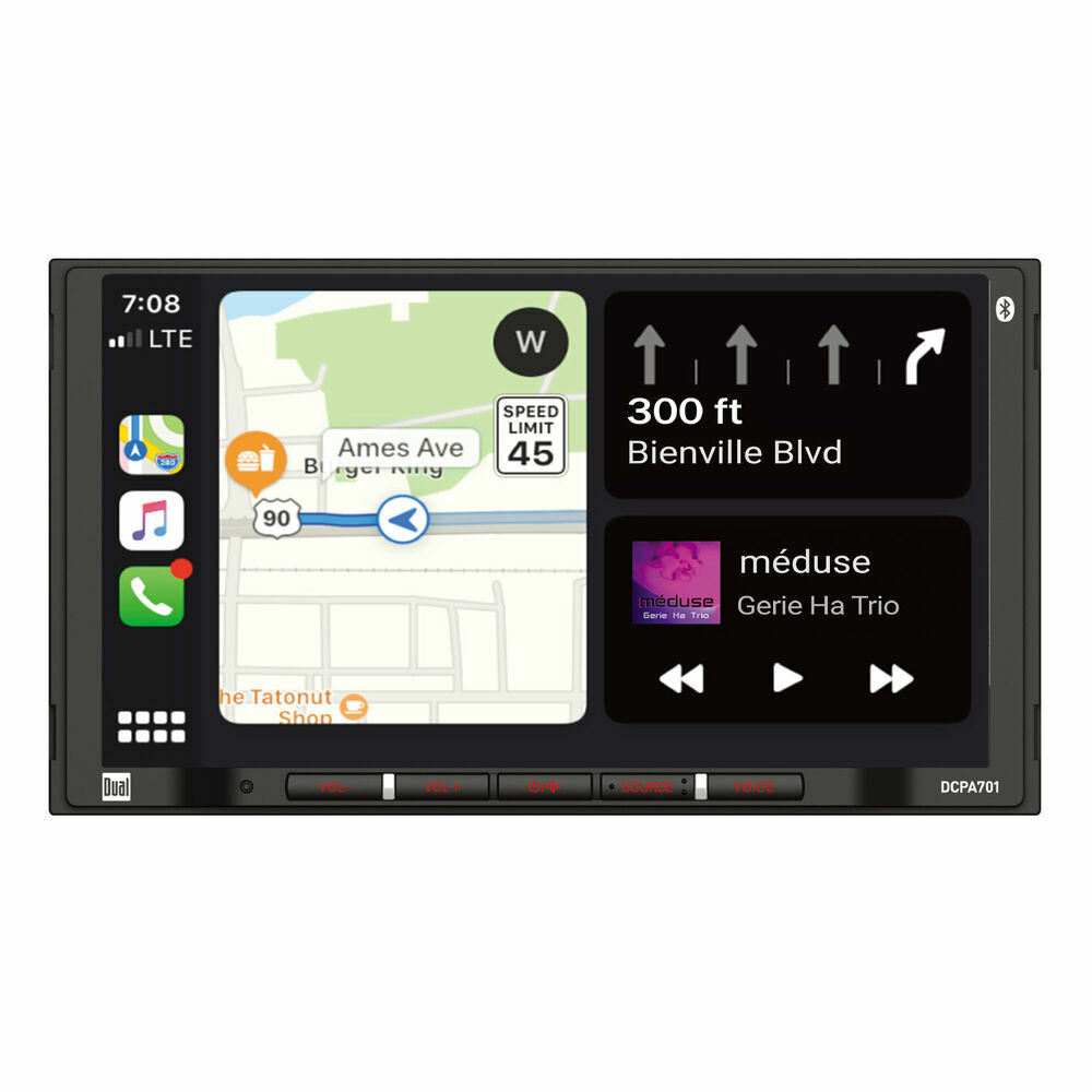 DUAL DCPA701 7″ LCD Car Multimedia Receiver Bluetooth Apple CarPlay Android Auto