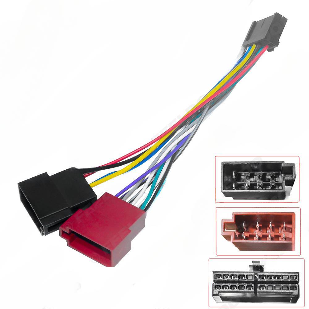 Automotive universal 20pin to ISO dual head conversion cable power cord