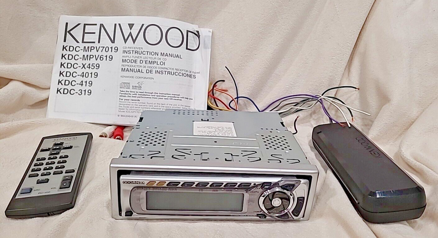 Kenwood KDC-MPV7019 Car Stereo Detachable Face Sirius CD MP3 Receiver Remote