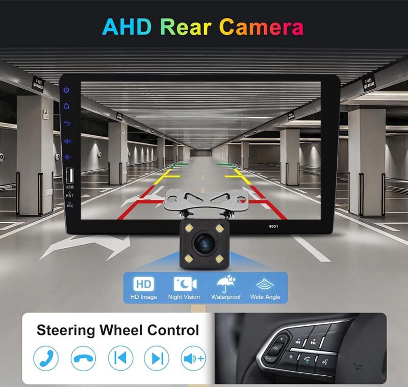9″ 1 Din Bluetooth Car Stereo Radio Touch Screen USB FM Multimedia Video Player