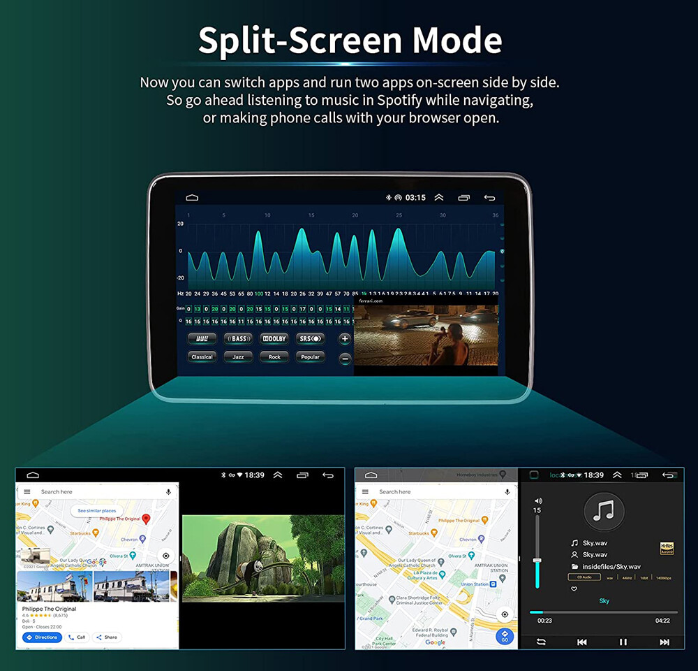 Android 12.0 Double Din 7″ Car Stereo Apple CarPlay Auto Radio GPS Navi WiFi FM