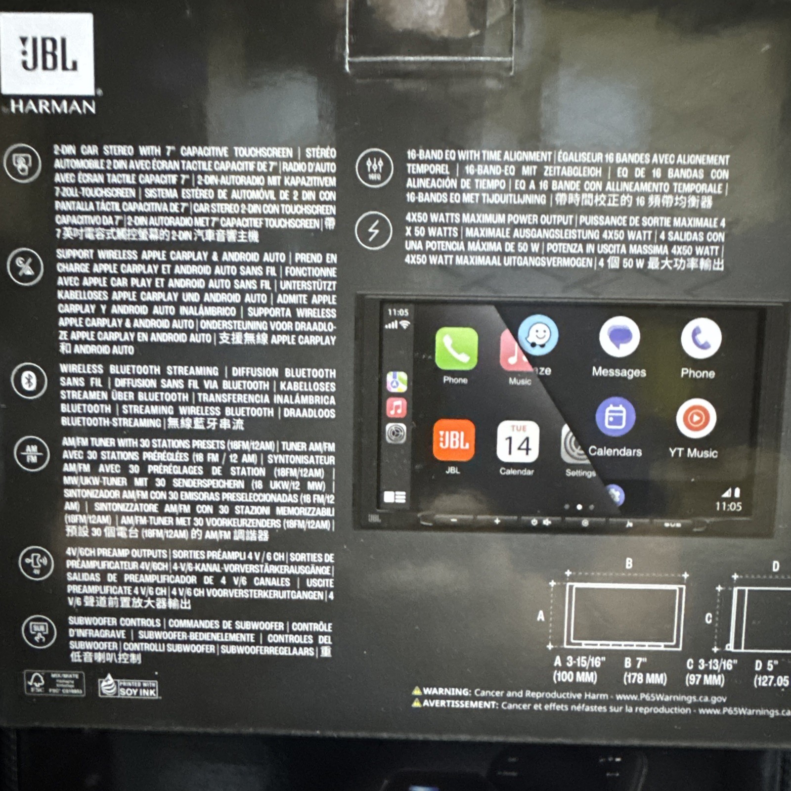 JBL Legend 700 2-Din 7 inch Touchscreen Car Stereo Apple CarPlay Android Auto