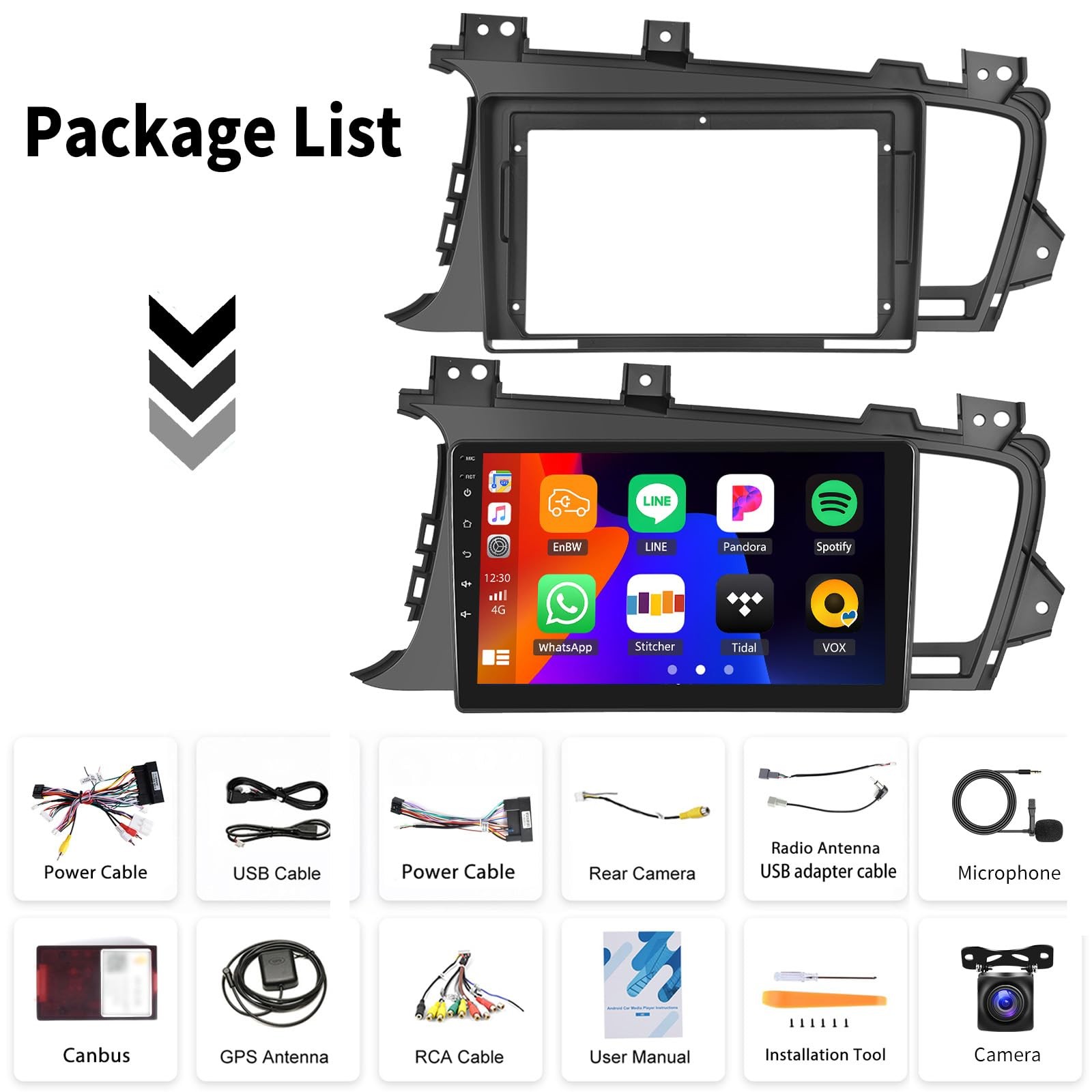 2+64G Android 15 Car Stereo for Kia Optima K5 2010 2011 2012 2013 with Wirele…