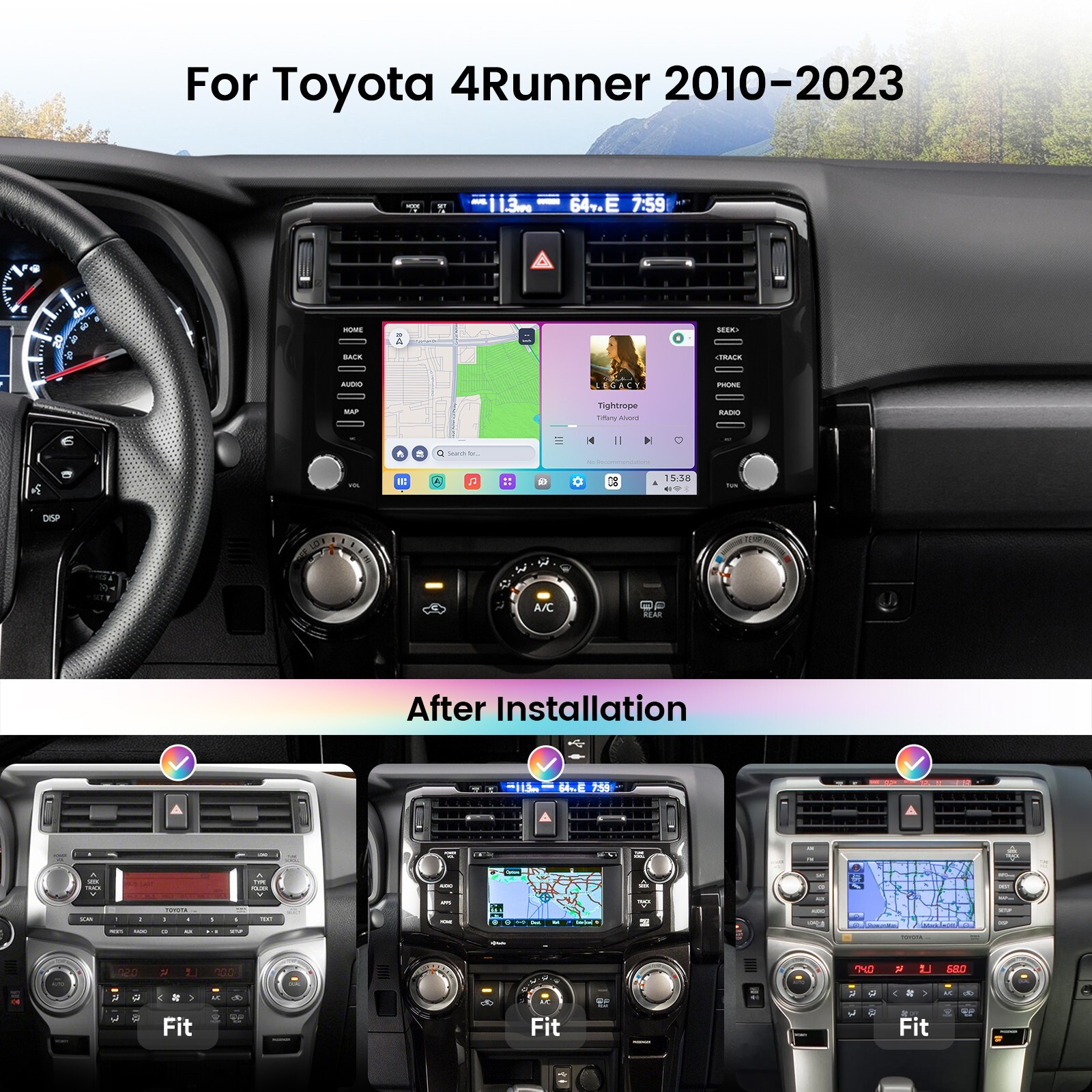 Dasaita 9″ Car Radio for Toyota 4Runner 2010-2023 Vivid 13 DTS 4G LTE WiFi GPS