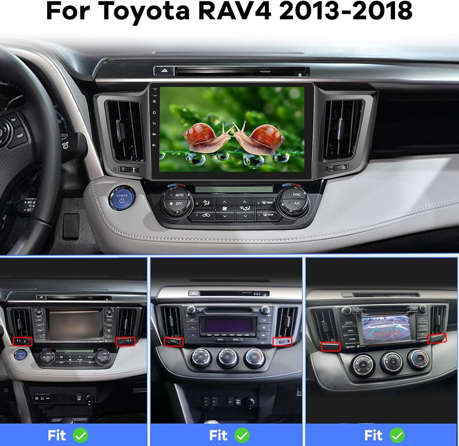For Toyota RAV4 2013-2018 Android 13 Car Stereo GPS Navi Radio Carplay BT 4+64GB