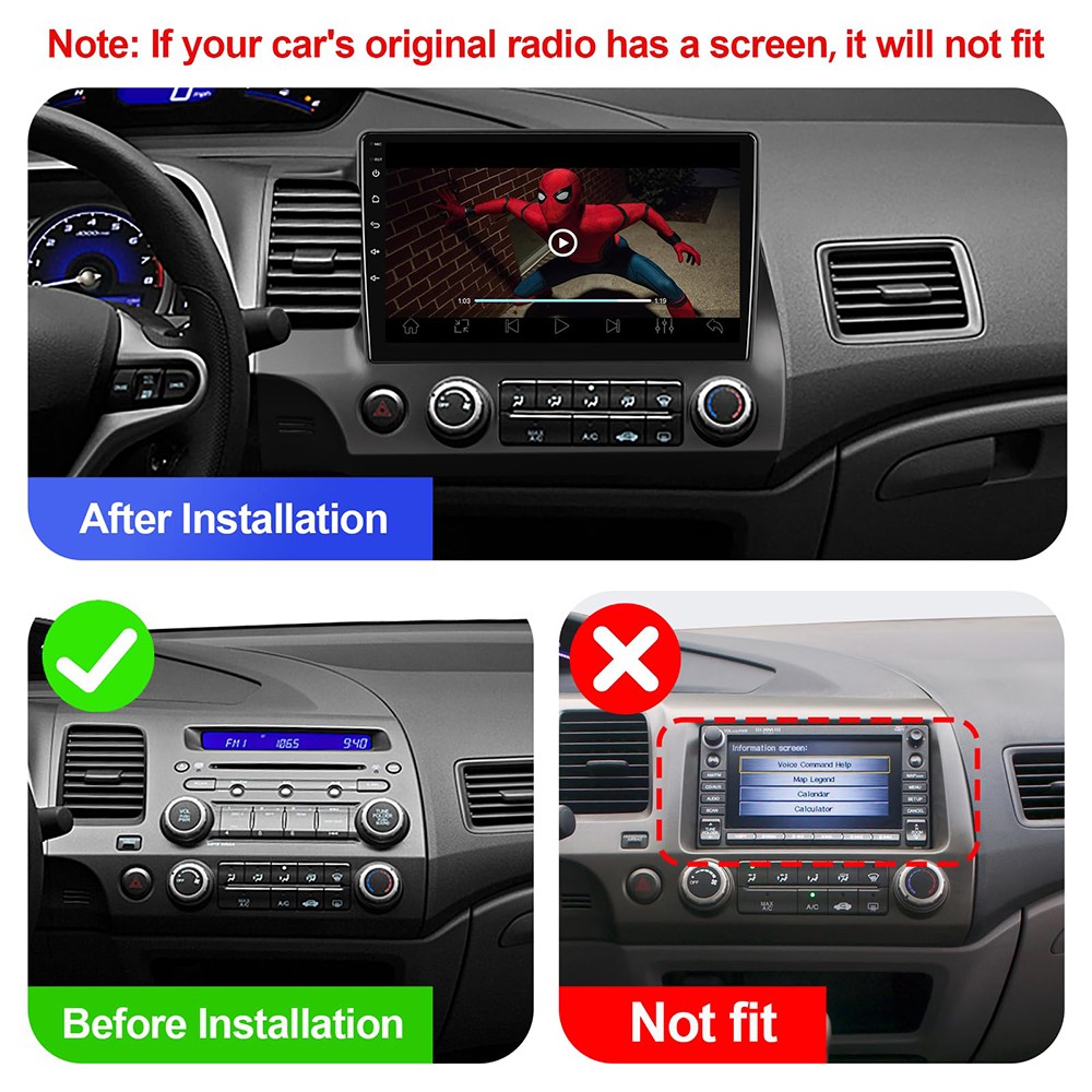 10.1 Inch For Honda Civic 2006-2011 Carplay Android 13 Radio 2 din MP5 Player
