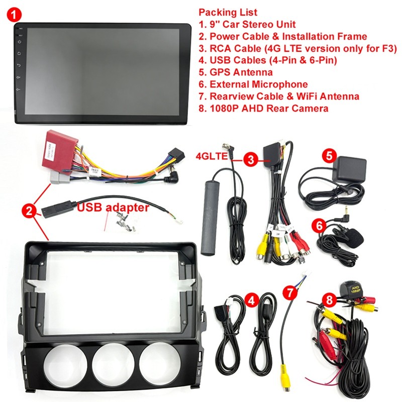 Stereo WIFI 64G 8 Core Car Radio for Mazda MX-5 MX5 2005 – 2015 Android Carplay