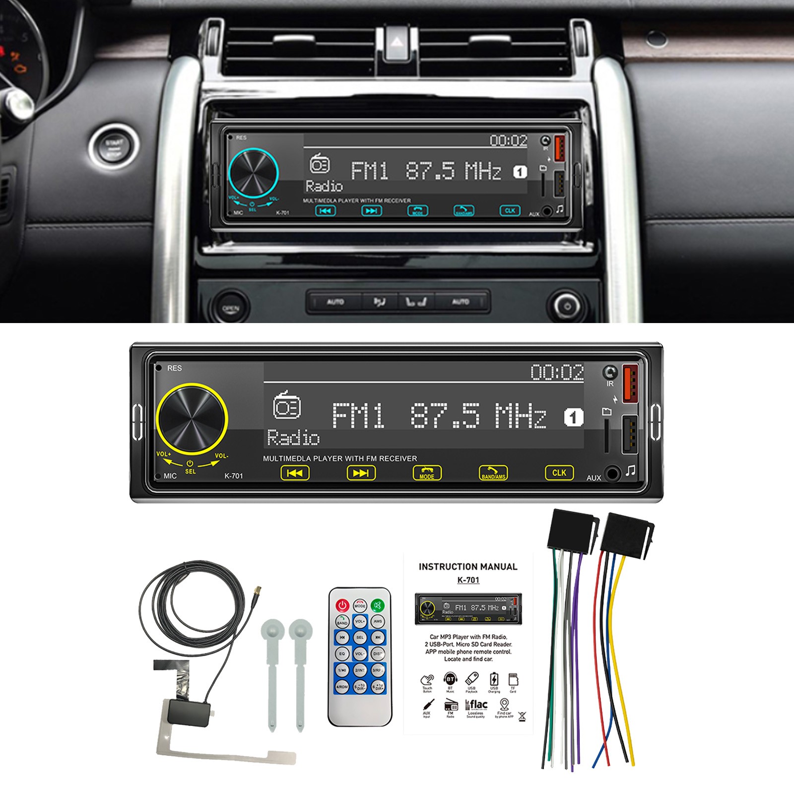 2.5D Touch Screen 1DIN Car MP3 Player Car Radio Bluetooth Positioning Car Search