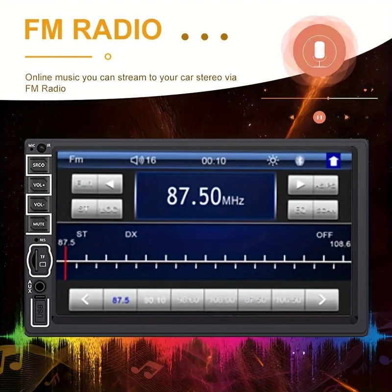 7″ Double 2 DIN Car Stereo Radio MP5 Touch Screen Bluetooth FM USB Player,