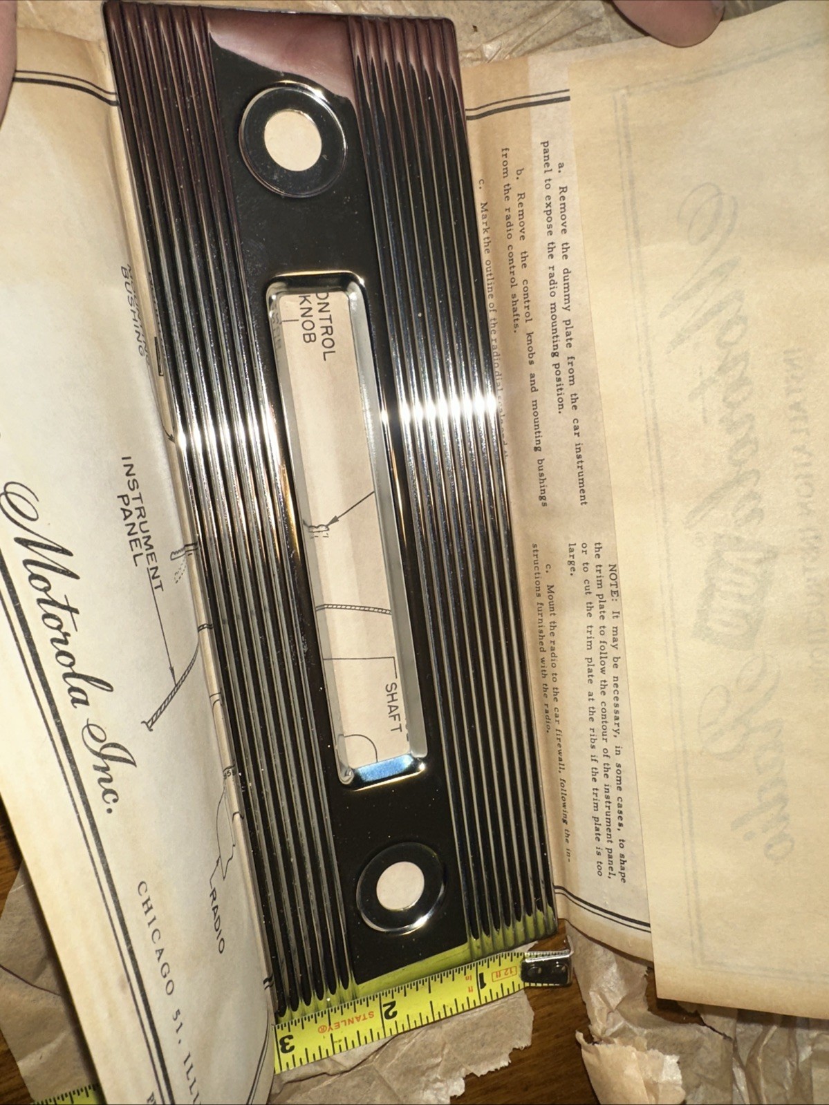 Trim Bezel Car Motorola Radio OEM NOS