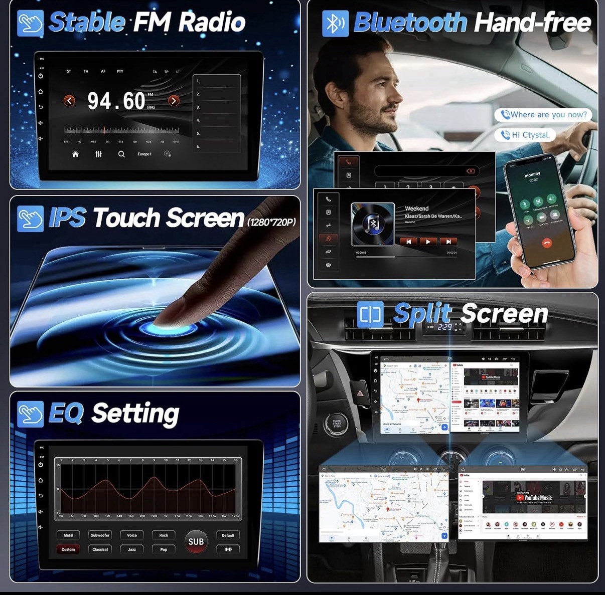 64G Android13 8CORE Stereo Radio DSP For Toyota Corolla 2014-2016 Apple Carplay