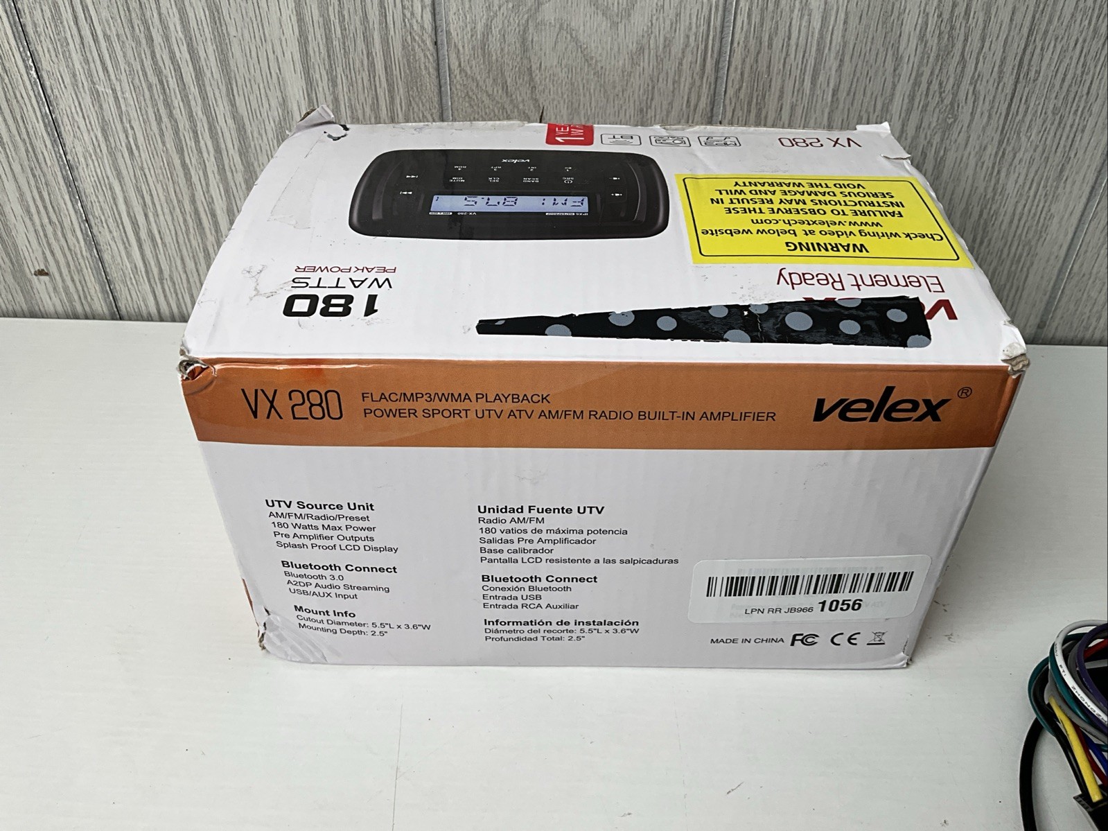 Velex VX280 Marine Bluetooth Streaming Stereo Radio AM FM Tuner 4-Channel x 45W