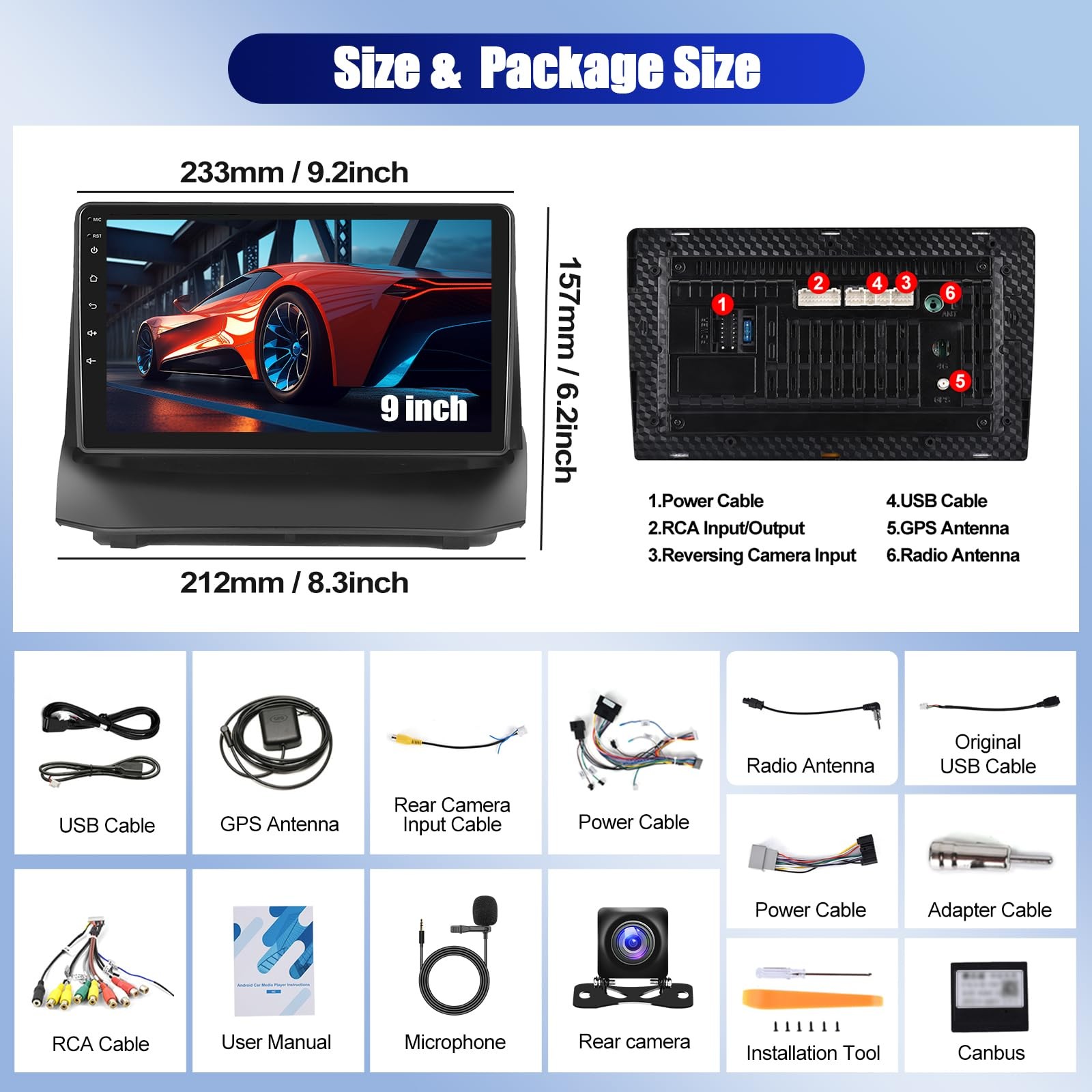 2+64G for Ford Fiesta 2009-2014 Android 15 Car Stereo 9 Inch Touch Screen Wir…