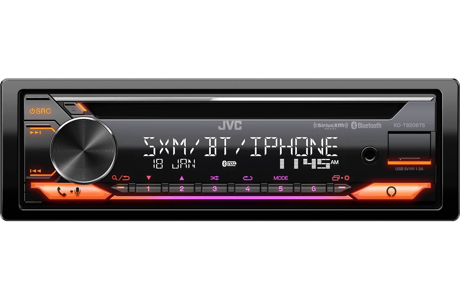 JVC KD-T920BTS CD Receiver featuring Bluetooth® / USB / SiriusXM / Amazon Alexa
