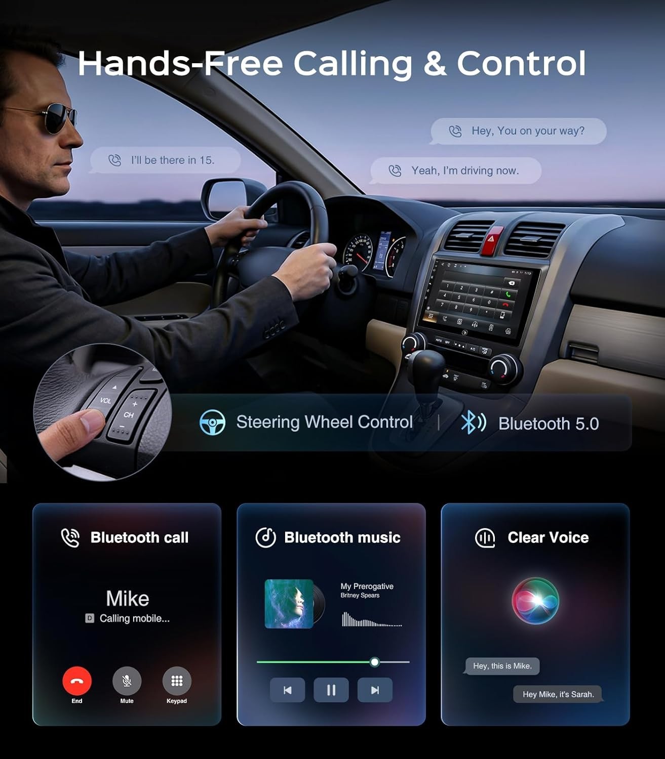 9″ 32G Android Auto Carplay Stereo for Honda CRV 2006-2011; Free Camera