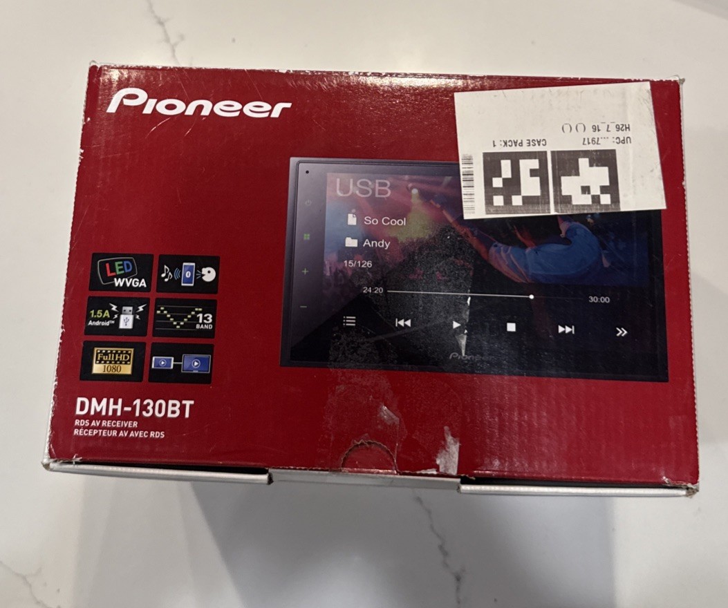 NEW Pioneer DMH-130BT 6.8″ Bluetooth Touchscreen Digital Multimedia Receiver