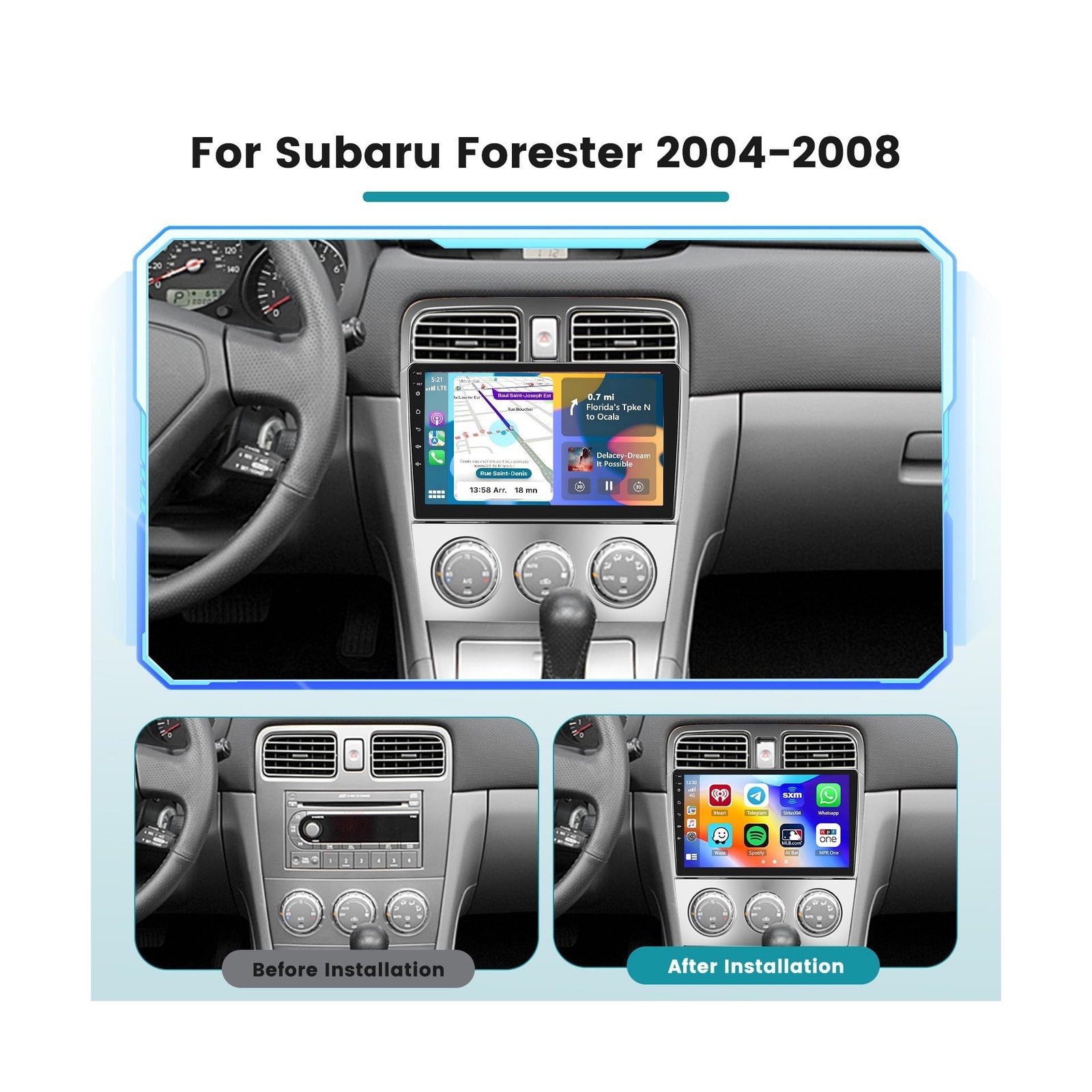 Car Radio Stereo for Subaru Forester 2004 2005 2006 2007 2008 Built in Carpla…