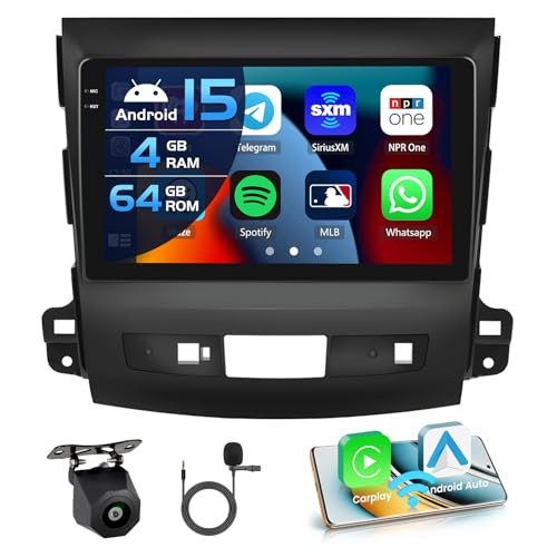Radio for Mitsubishi Outlander 2007-2013 Android 15 CarPlay Car Stereo 4+64G