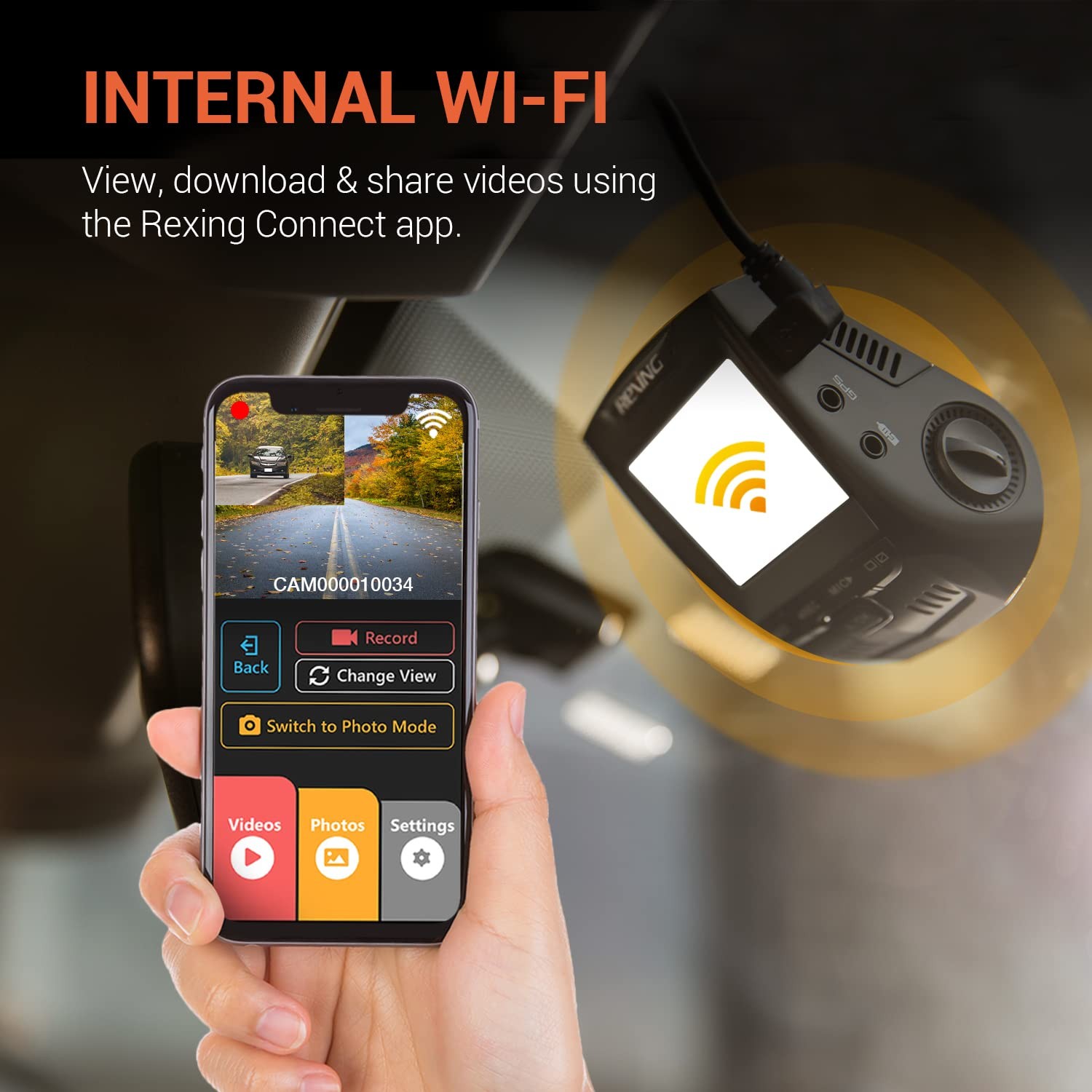 Rexing V1P 4K Dual Dash Cam Front+Rear 2160p+1080p Wi-Fi G-Sensor Loop Record