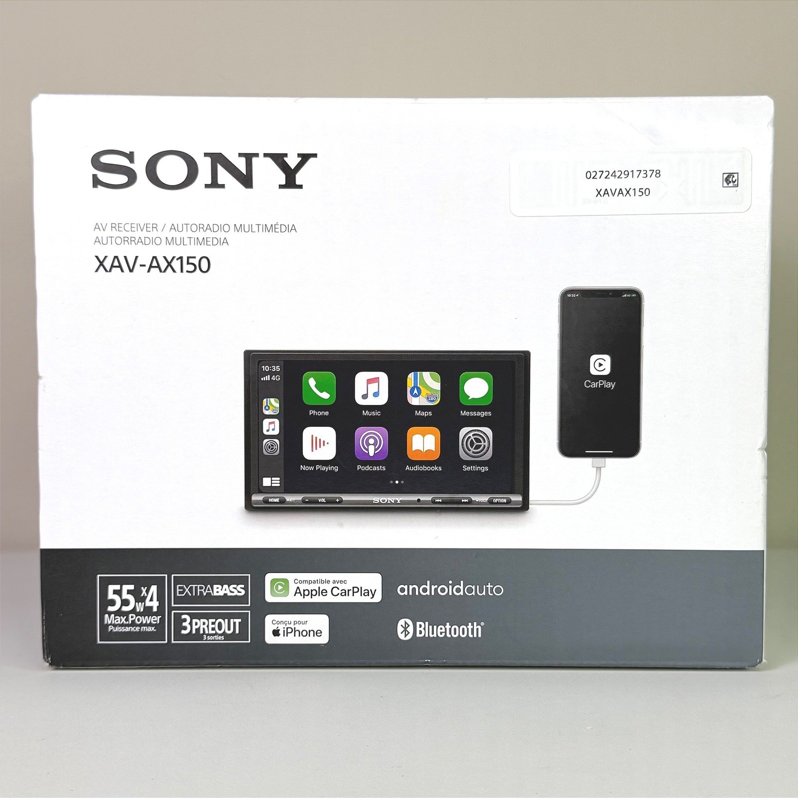 Sony XAV-AX150 6.95in Apple CarPlay Android Auto Bluetooth Car AV Receiver NEW
