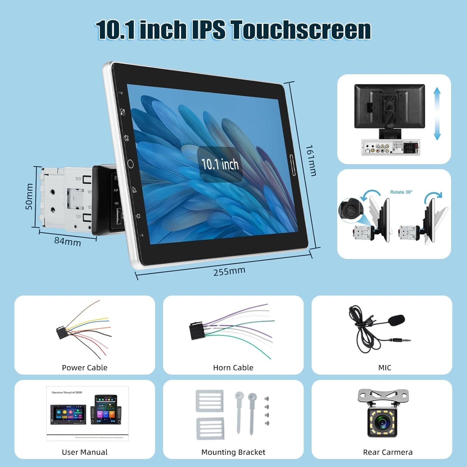 Touchscreen Car Radio with AM FM/YouTube/Bluetooth#