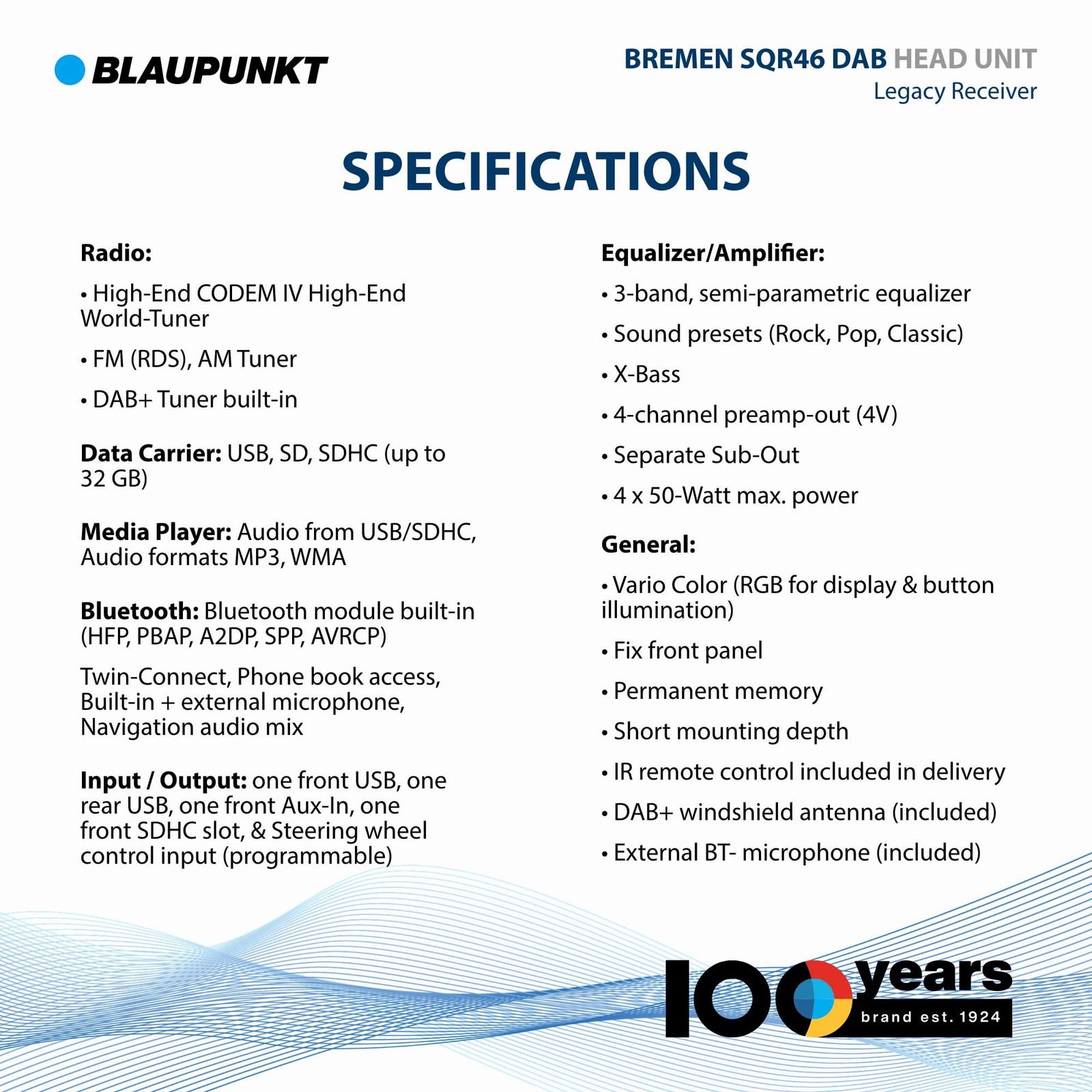 BLAUPUNKT Bremen SQR 46 DAB Retro Car Stereo 80s Classic Bluetooth USB SD AUX –