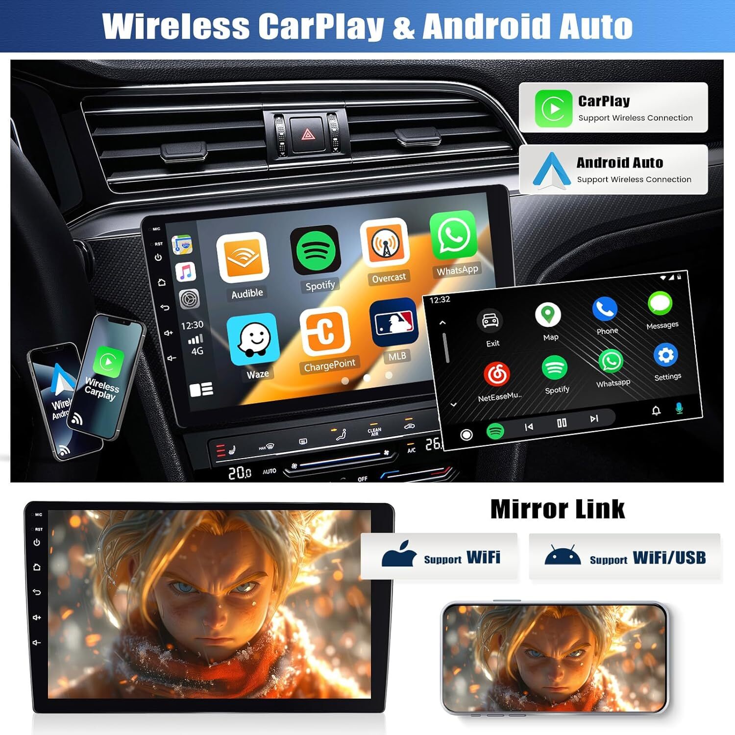Android Car Radio GPS Stereo Player Apple Carplay For Chevrolet Camaro 2010-2015