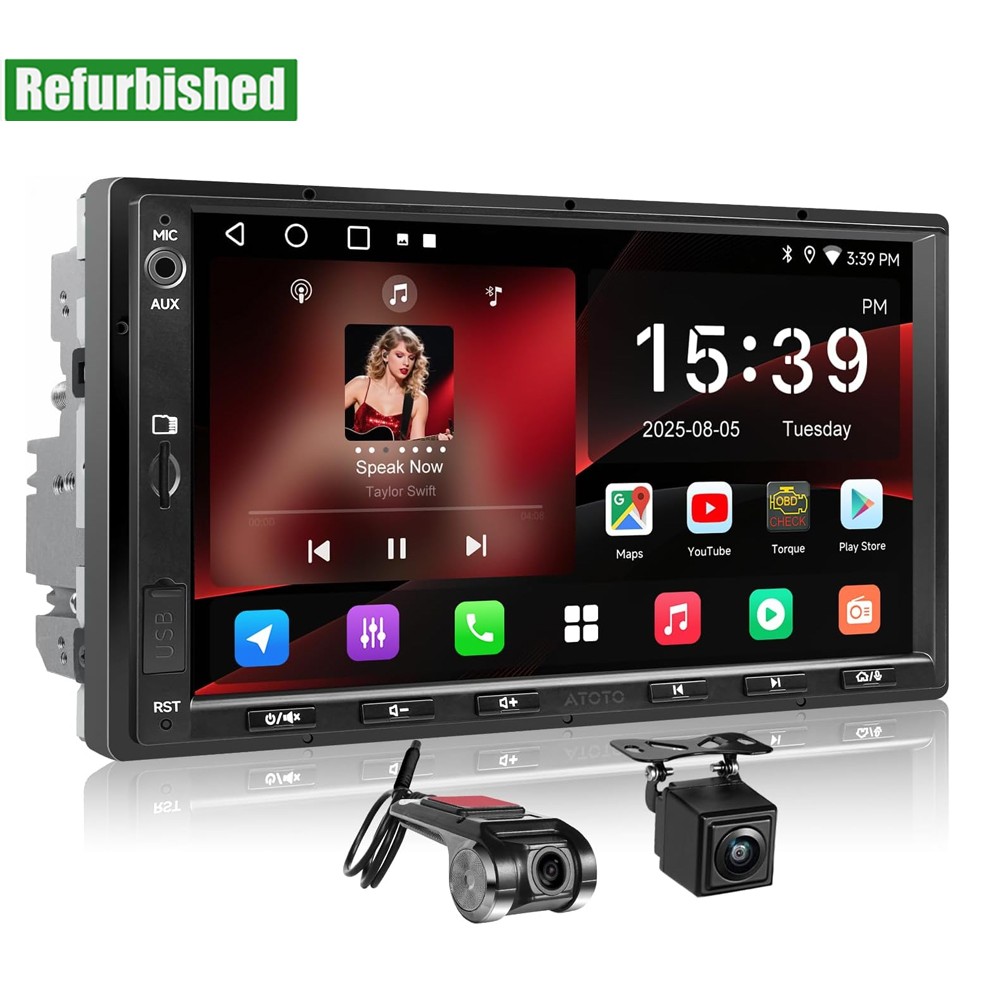 ATOTO Android AI-Radio 7″ Car stereo GPS Auto Backup Camera &1080P DVR Dash Cam