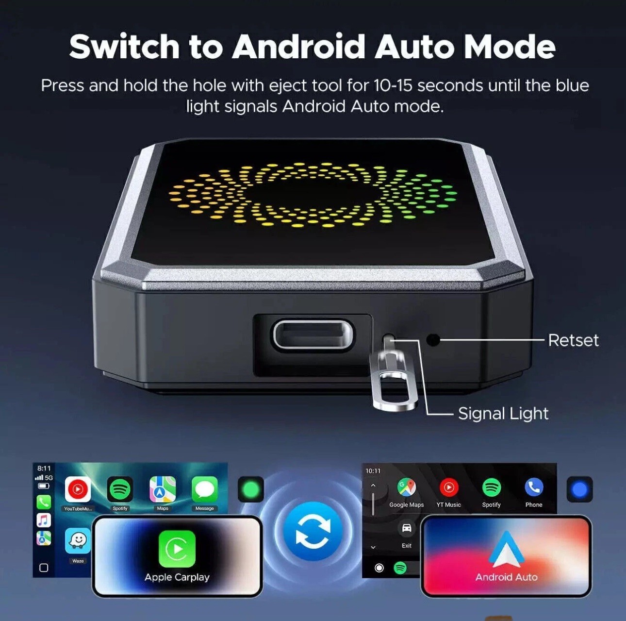 3 In 1 Android12 Wireless CarPlay AI Box Adapter/Android Auto-Multimedia Adapter