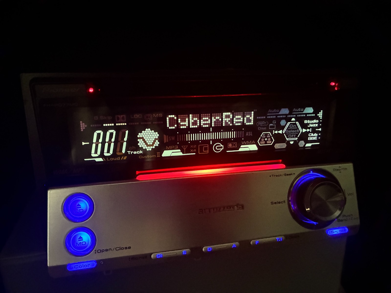 Pioneer Carrozzeria FH-P077MD Car Audio 2DIN CD MD IP-BUS Working Tested JDM