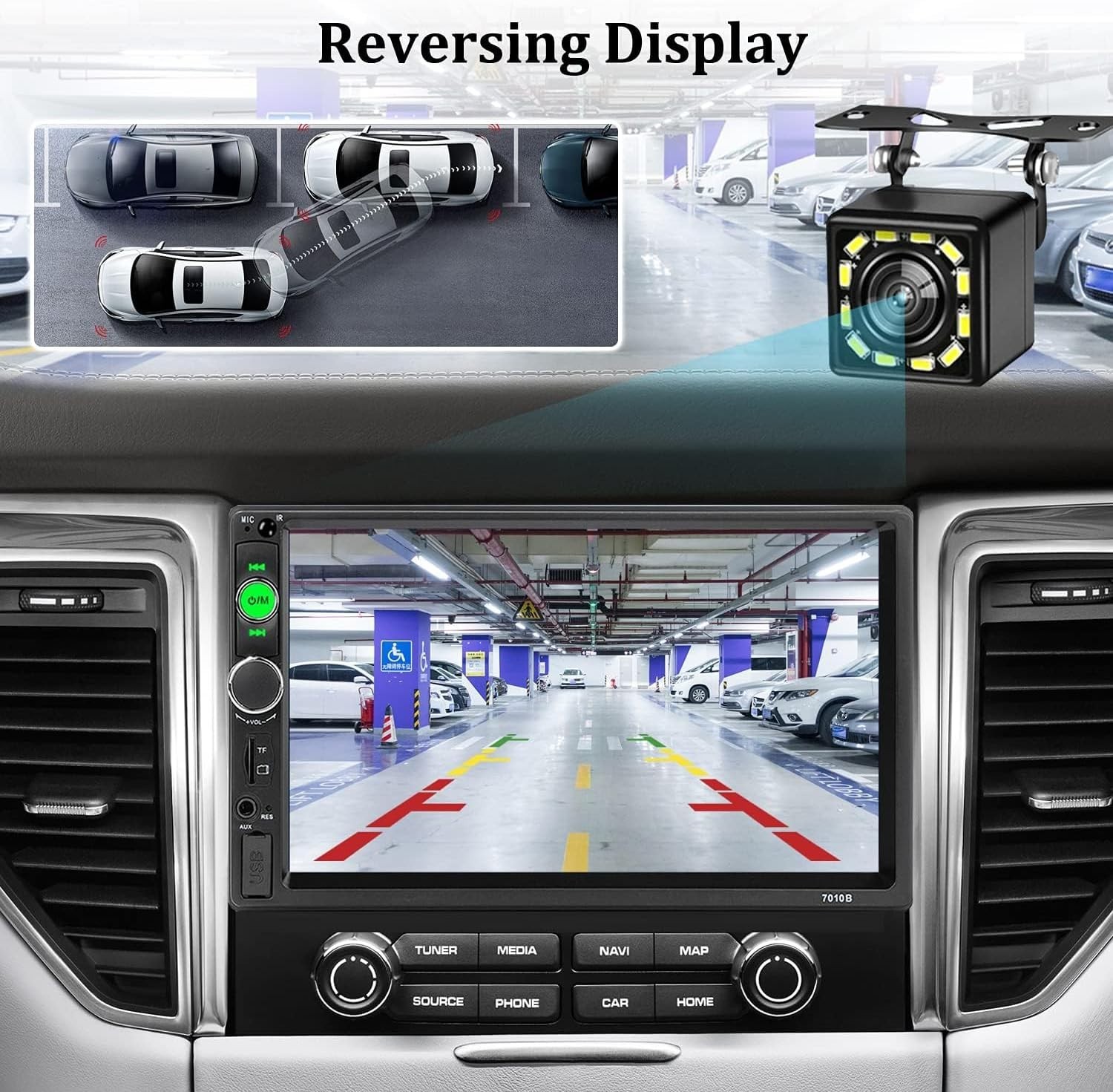 Multimedia Car Stereo System – 7” Touch Display with Bluetooth & Remote Control