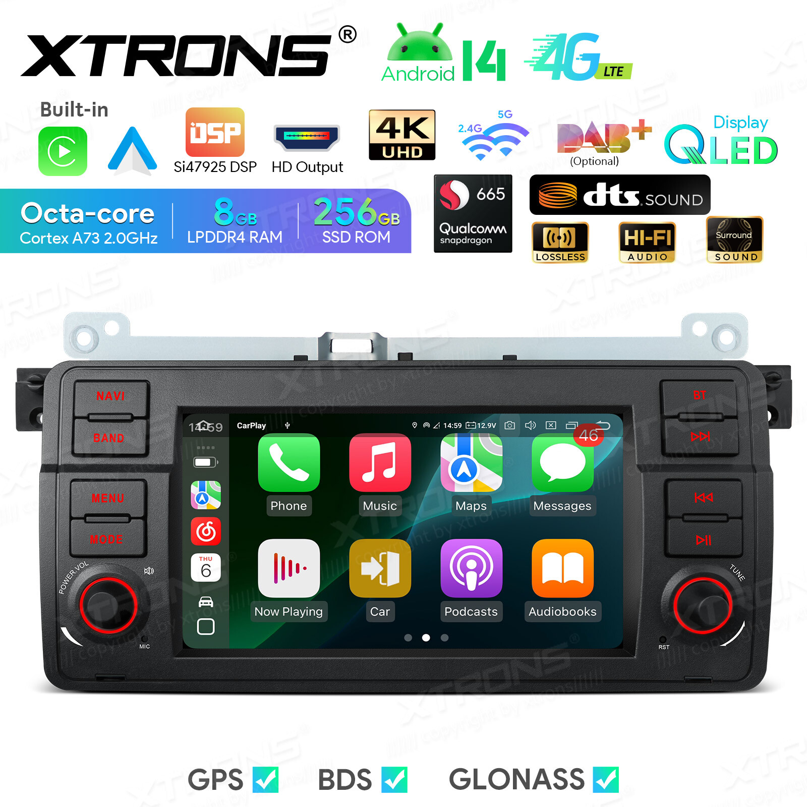 128G For BMW E46 M3 7″ Android 12 GPS Navigator Car Radio DVD Player Navi Stereo