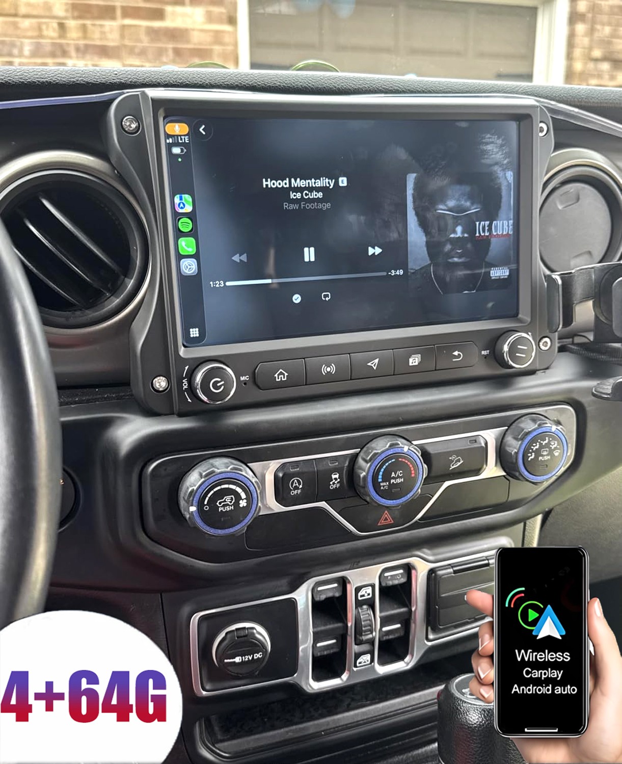 For Jeep Wrangler JL & Gladiator JT 2018-2022 Car Radio Stereo Carplay GPS Navi