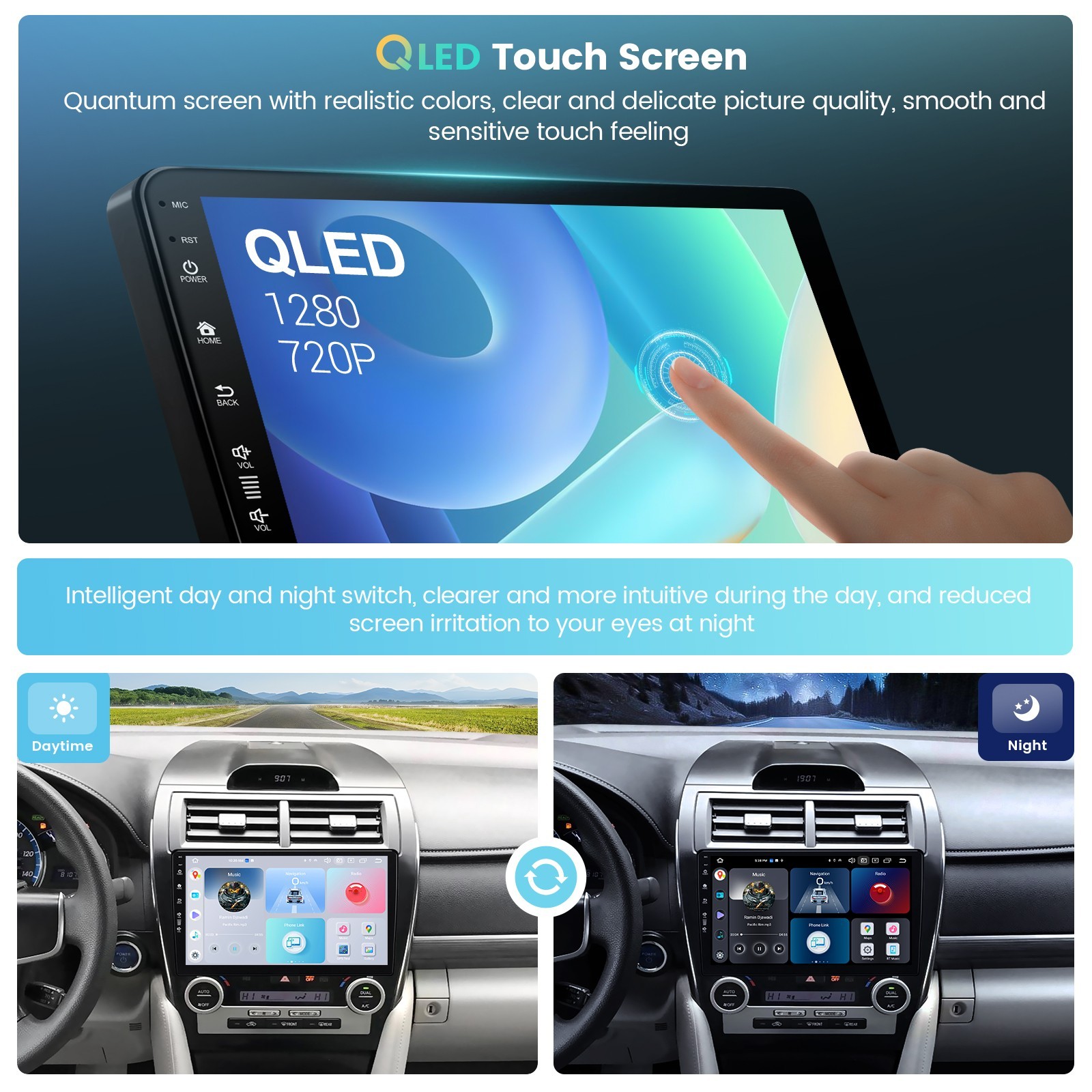 Roadanvi X12 10.2″ Car Stereo for Toyota Camry 2012-2014 CarPlay GPS QLED WiFi