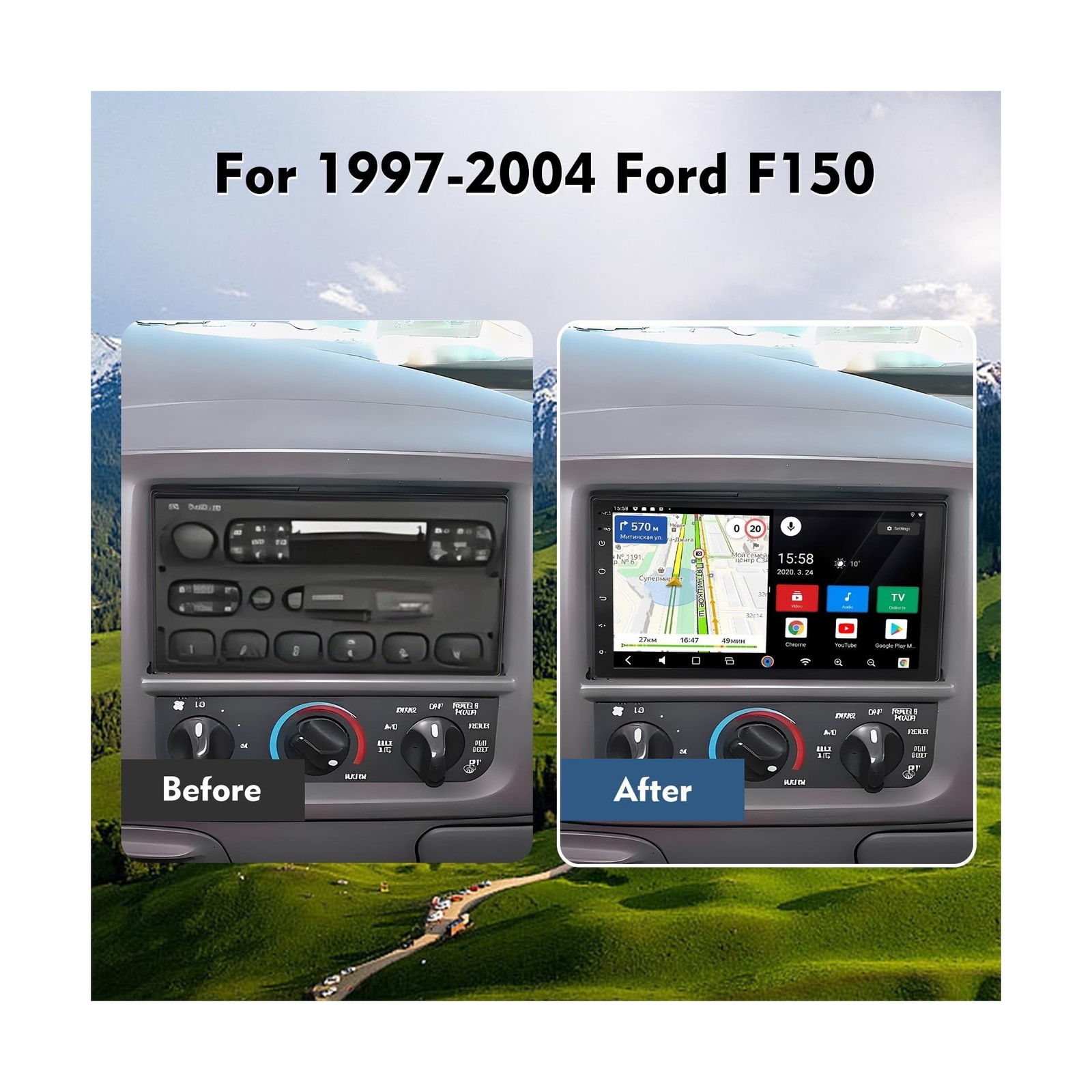 7” Android Car Radio for Ford F150 1997 1998 1999 2000 2001 2002 2003 2004, …