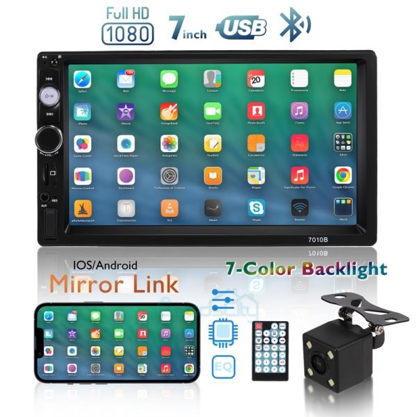 7″ Radio Estereo De Pantalla Para Coche Carro GPS Tactil Doble Din Bluetooth NEW