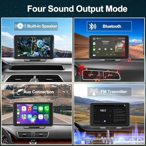 7″ Wireless CarPlay Screen for Car – Apple CarPlay & Android Auto Portable