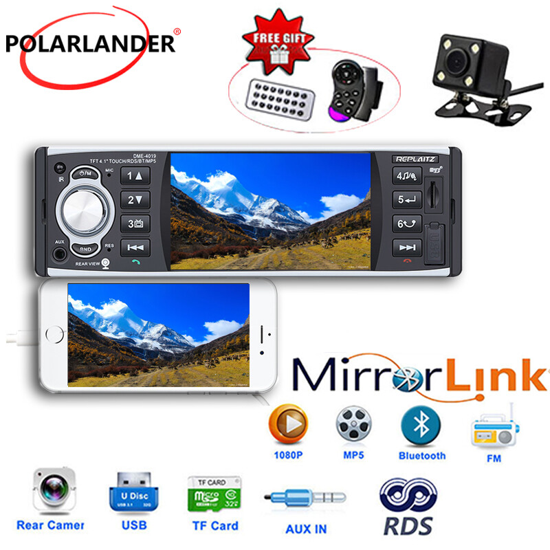 MIrror Link Bluetooth Car Radio 4.1Inch Single 1Din Touch Screen MP5 FM RDS