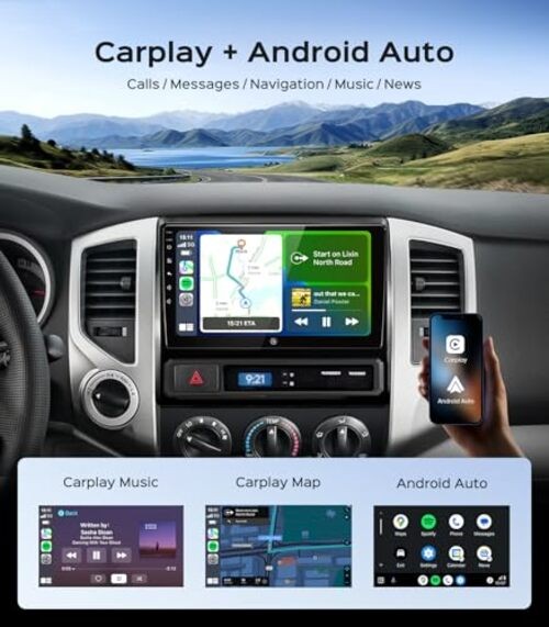 Car Radio Stereo for Toyota Tacoma 2005-2015, 9″ Touch Screen Head Unit 9 Inch