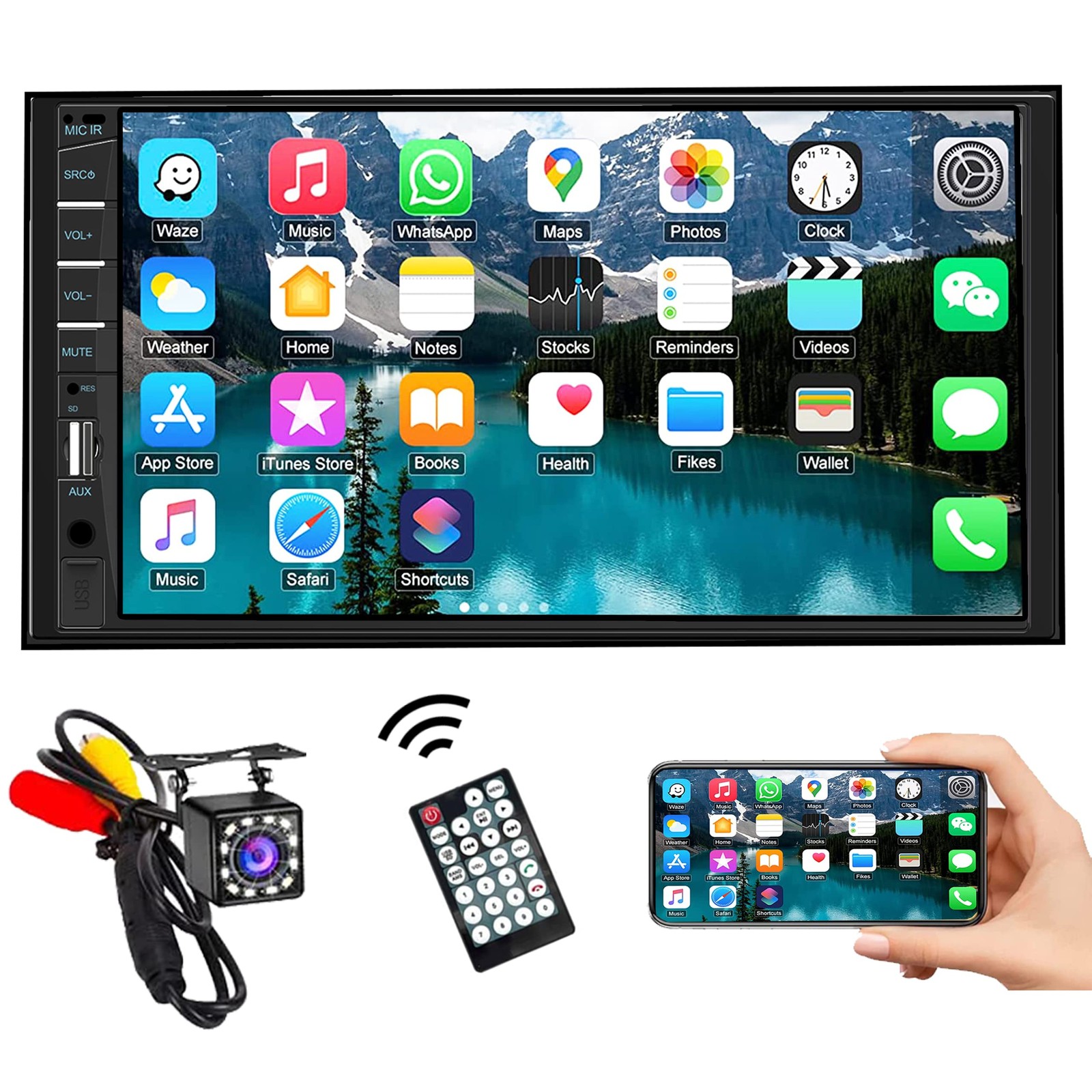 Naifay Car Stereo Double Din Radio with Bluetooth, Car Radio Touchscreen 7 Inch