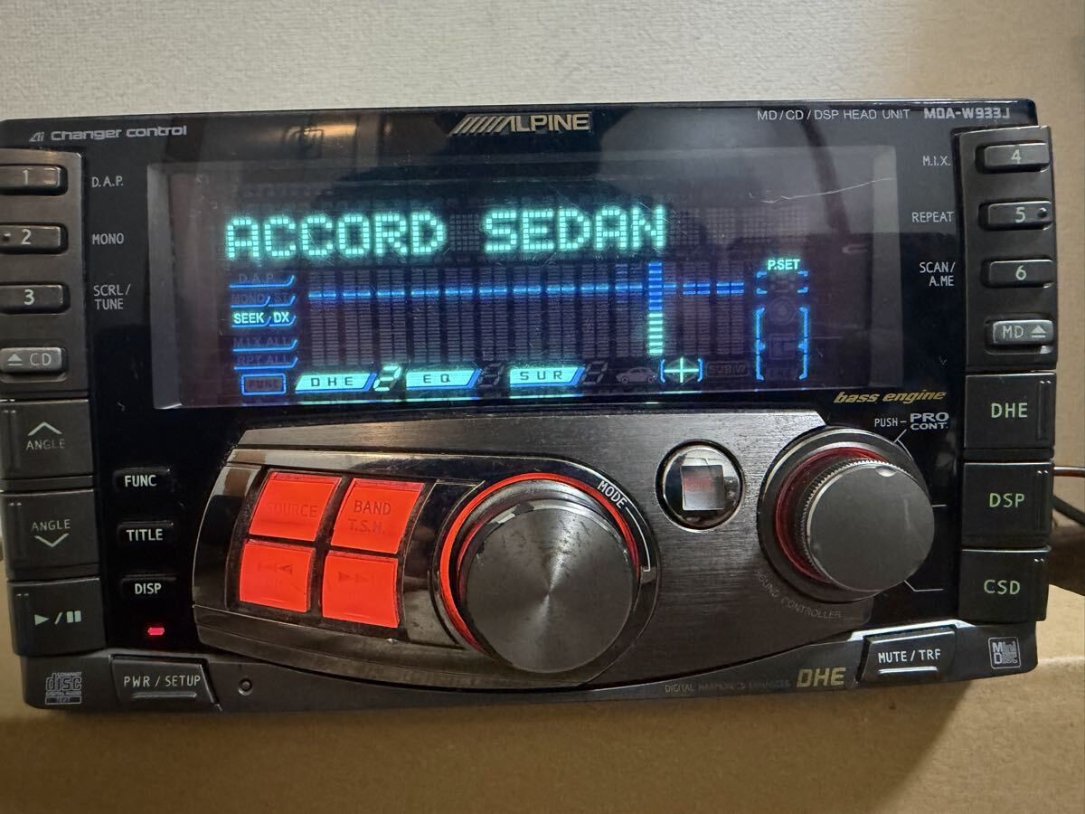 Tested ALPINE MDA-W933J 2DIN CD MD Player Car audio DSP Graphic Equalizer JDM