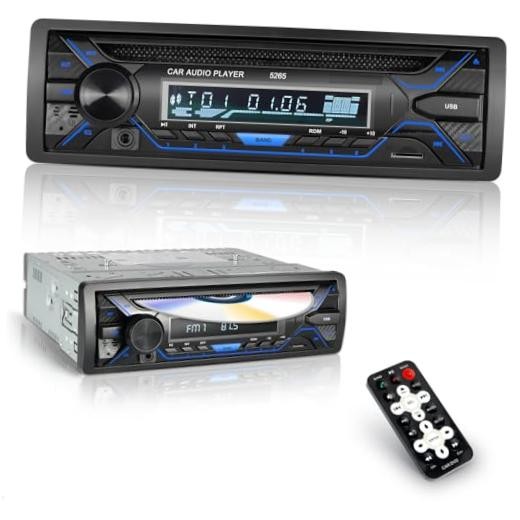 Single Din Bluetooth Car Stereo with CD DVD Player, Single Din Radio with 4″